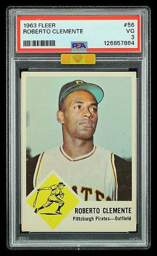 1963 Fleer ROBERTO CLEMENTE #56 PSA 3 MBA GOLD DIAMOND CENTERED AND STUNNING!