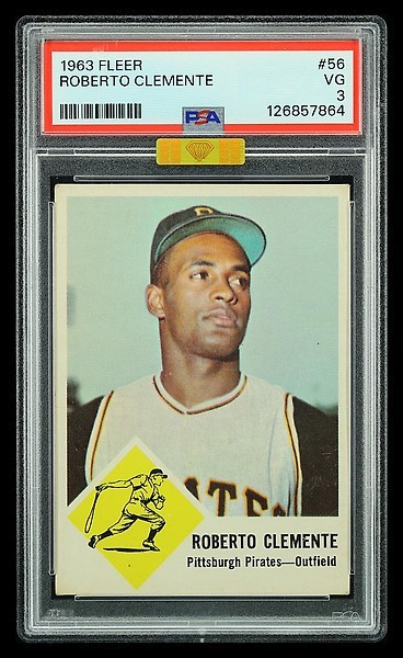1963 Fleer ROBERTO CLEMENTE #56 PSA 3 MBA GOLD DIAMOND/ DEAD CENTERED/ STUNNING!