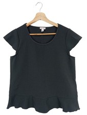 ALBA MODA Kurzarm-Bluse Damen Bluse Gr. DE 40 schwarz Casual-Look