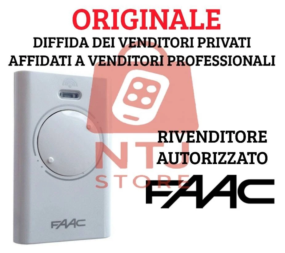 Telecomando ORIGINALE FAAC XT2 433 SLH LR master 2 tasti bianco 433,92MHz