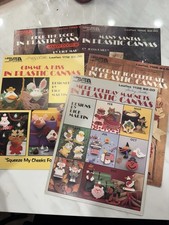 Leisure Arts Plastic Canvas Holiday/christmas Lot Of 5 Leaflets