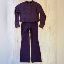 Athleta Girl High Rise Pants and Long Sleeve Set in Dark Purple Size 6
