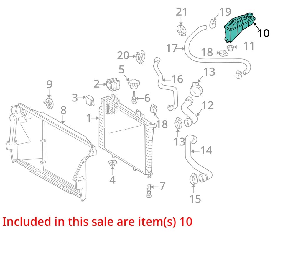 Mercedes-Benz Clase E 1999 botella de desbordamiento de refrigerante fabricante de equipos originales 96 k millas - LKQ3849223 Foto 4 de 4