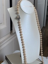 Vintage Aprikose Rosa Perlenkette Halskette Modeschmuck Perlen 120 Cm Lang