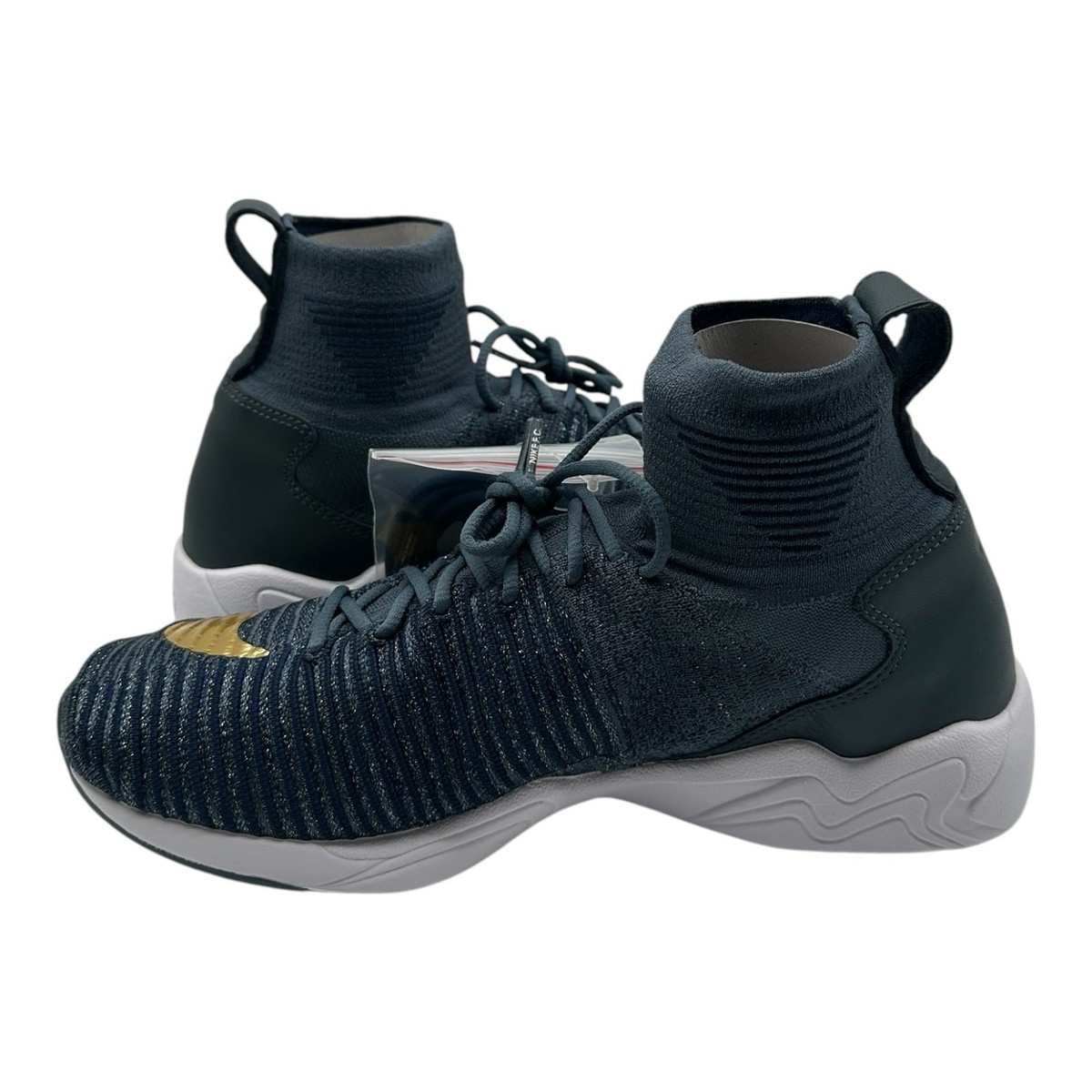 Nike Zoom‎ Mercurial XI FK FC Flyknit Shoes Mens 8 Blue Gold Sneaker 852616-400 Nike F.C. Zoom Mercurial XI Flyknit - Blue Fox/Metallic Gold  main image 3