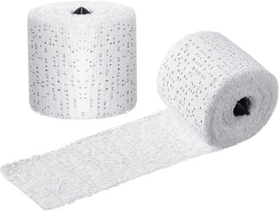 2 Rolls White Plaster Cloth Gauze Bandages Rolls Plaster Strips Easy to Use Hall