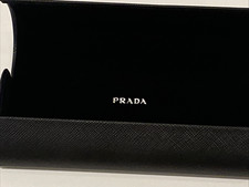 PRADA Glasses Sunglasses Case Hard Magnetic Closure Black Velvet Lined 6" Long