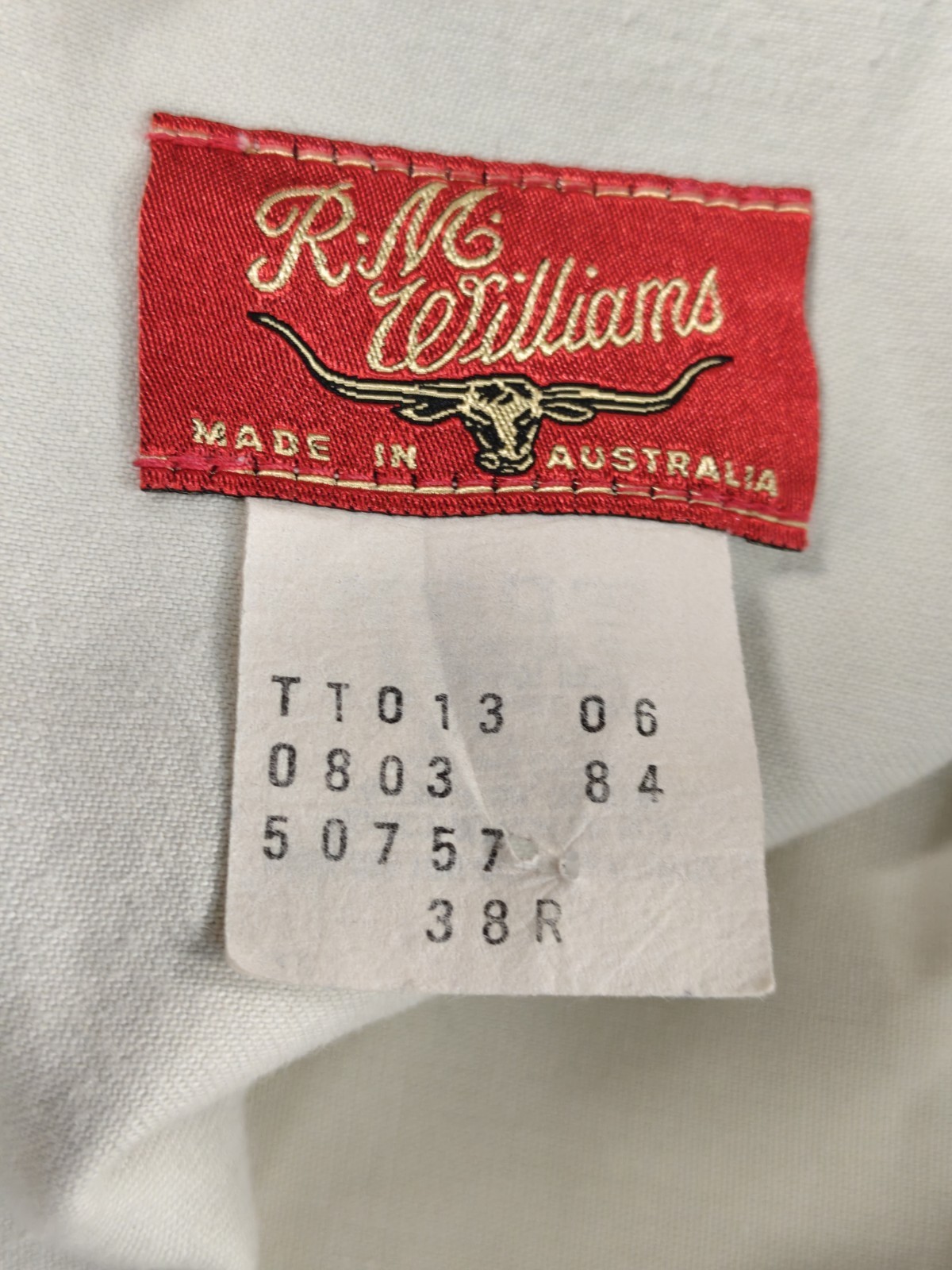 R.M. Williams Casual Chino Pants Men's Size 38R (37W 31L) Ivory Western Cowboy image 5