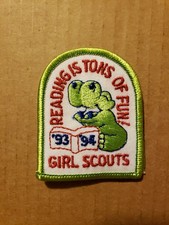 Vintage Brownie Reading Is Tons Of Fun 93 94 PA COUNCIL PATCH,Girl Scouts 185