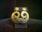 Vintage Gold Tone Etched Drop Dangle Earrings SEE VIDEO