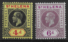 St Helena 1913 GV 4d & 6d SG85-86 MNH/LHM