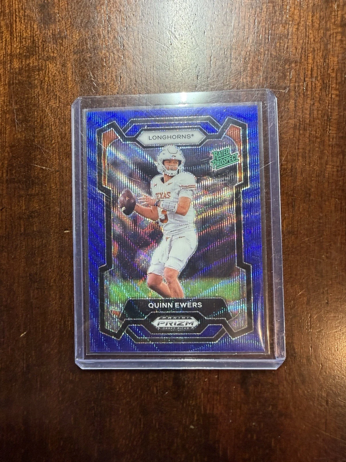 2024 Panini Prizm Draft Picks - Quinn Ewers #191 Blue Wave Prizm /249 (RC)