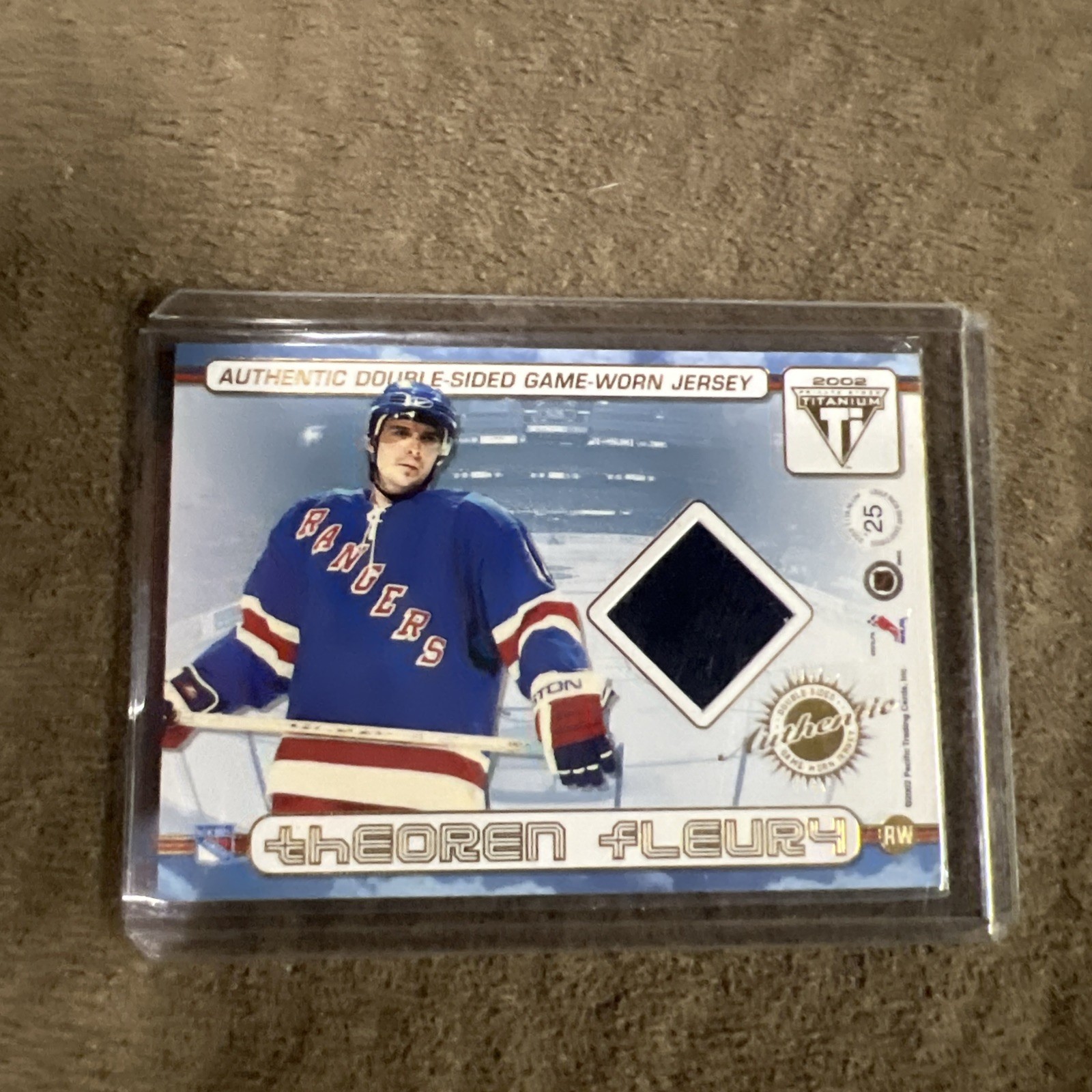 2001-02 Private Stock Titanium # 25 Eric Lindros Theoren Fleury Jersey Rangers