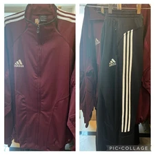 Adidas Men's Soccer Track Suit ClimaCool ESCU Climalite LGT Maroon/Black LARGE