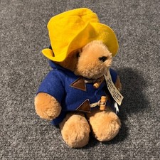 Vintage Paddington Bear Plush Kids Gifts Sears Blue Coat Yellow Hat 8 inch Tag