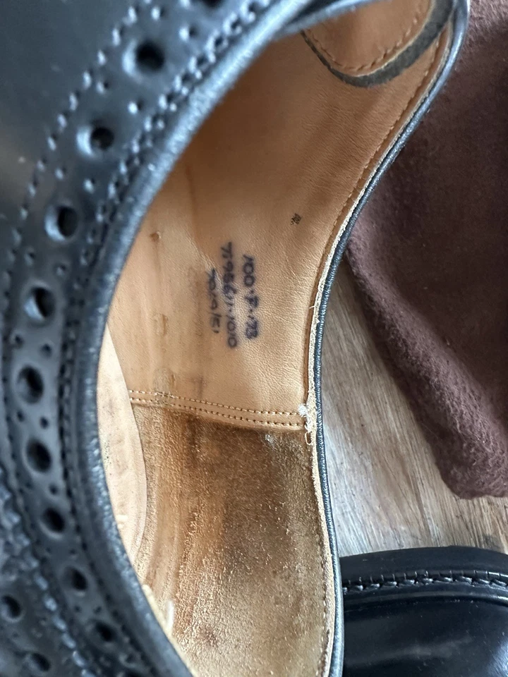 Church's Grafton черный кожаный дерби Wingtip Brogue роскошь туфли Великобритании 10 F 73 последний - Изображение 4 из 4