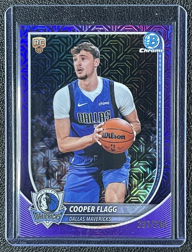 COOPER FLAGG 2025 BOWMAN CHROME #BCV-1 ROOKIE PURPLE MOJO REFRACTOR RC 237/250