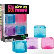Needoh Nice Ice Baby 4 Pack Mini Cubes Squishy Stress Fidget Toy Authentic