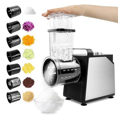 7-in-1 Elektrischer Gemüseschneider Multireibe Ice Crusher Käsereibe #15G