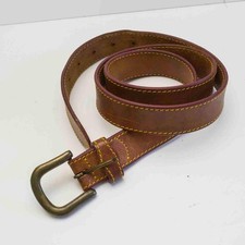 Brown Genuine Leather Belt w/ Brass Buckle