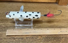 Vintage Handmade Carved Painted Wooden Sturgeon Spearing Decoy White 7.5”