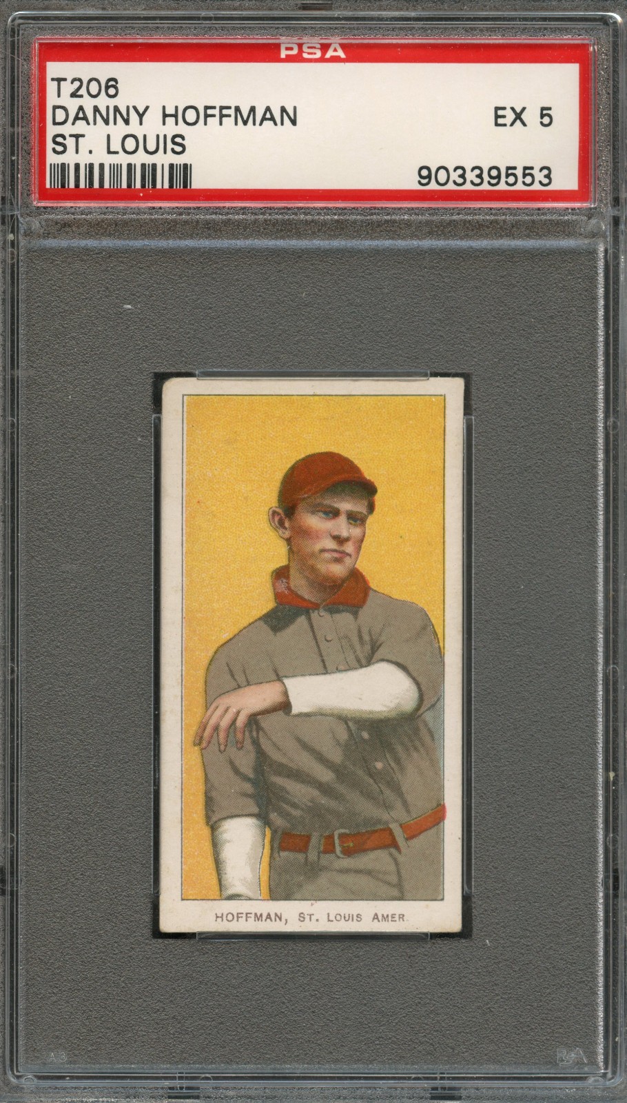 BB - 1909 - T206 - Piedmont 350 - Danny Hoffman - St. Louis - PSA 5 - EX