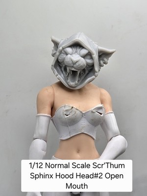 3d Printed SCR'TUHM SPHINX HOOD HEAD #2 6'' 1:12 Classified/Legends SCALE 