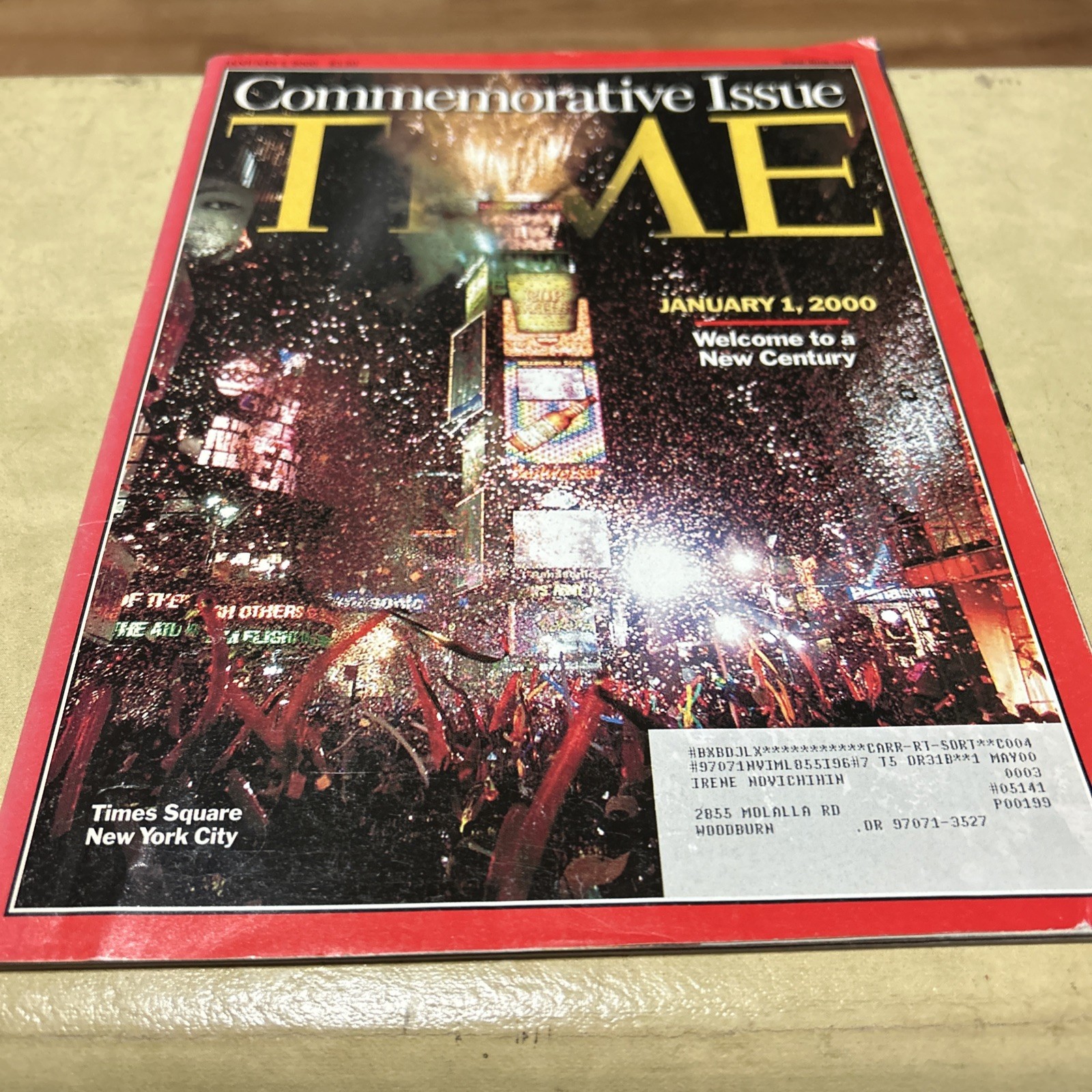 Time Magazine Jan 1 2000 Times Square New York City New Century Y2K  GUC