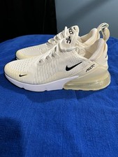 Nike Air Max 270 White Mesh Low Top Breathable Lace Up Athletic Sneakers