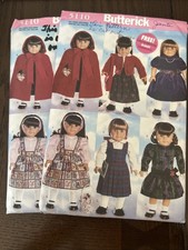 Butterick 5110 18" Doll Clothes Sewing Pattern, Dress, Sweater, Cape