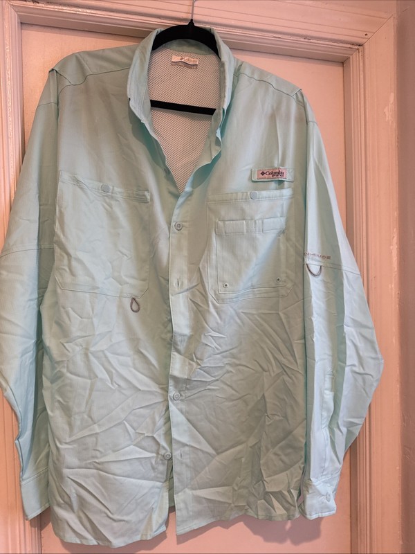 columbia mens pfg large fishing shirt long sleeve