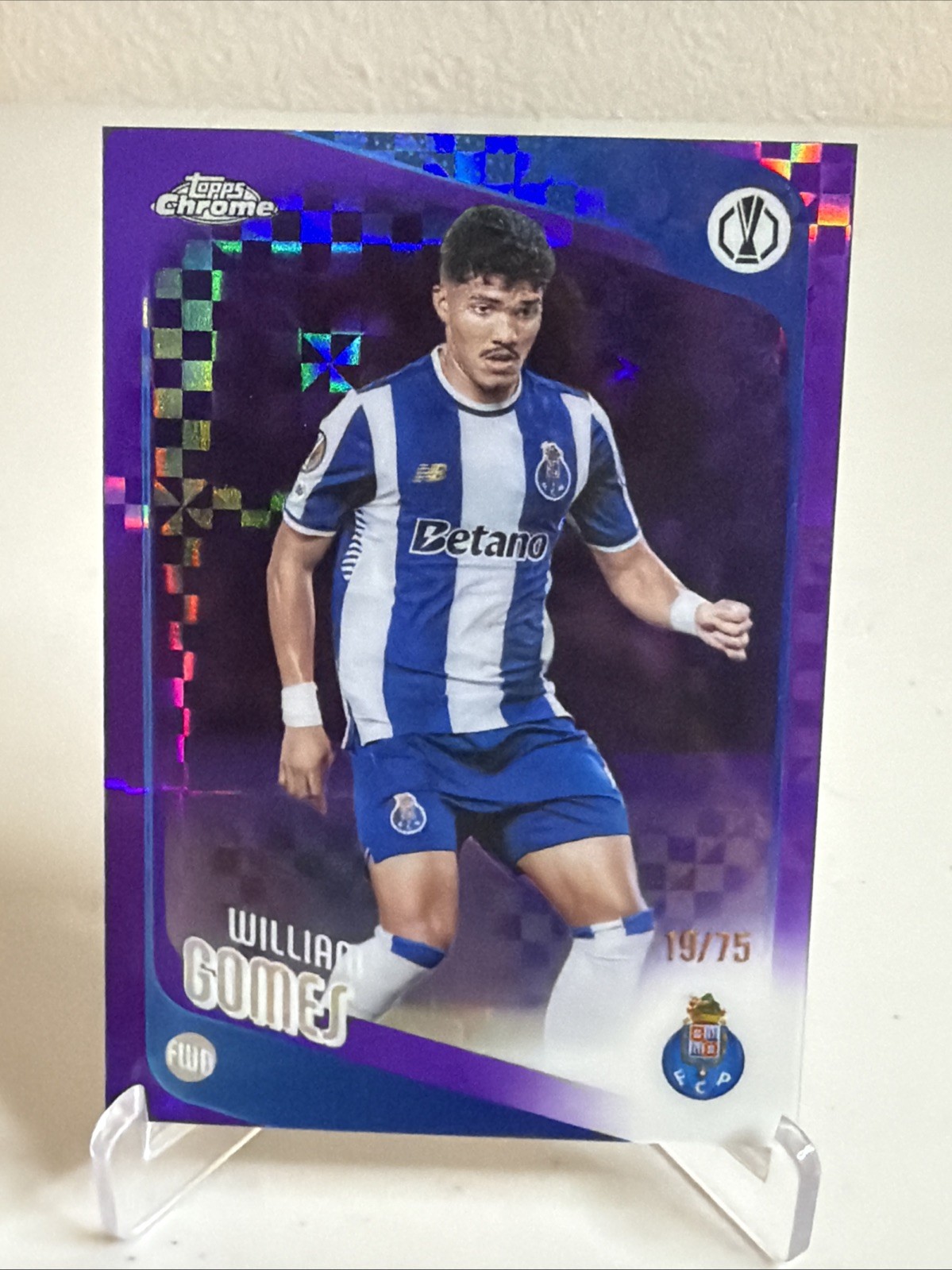 William Gomes 51/75 Purple Xfractor  2025-26 Topps Chrome UEFA Soccer  FC Porto