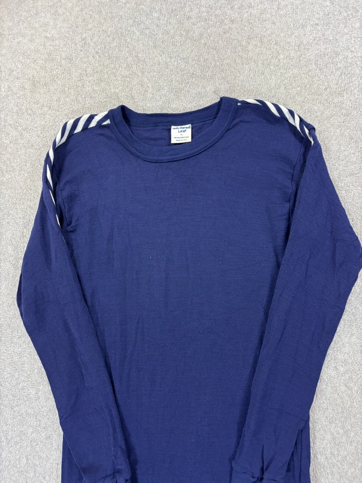 Camisa Helly Hansen LIFA a Rayas Manga Larga Capa Base (Grande Para Hombre) Azul Foto 2 de 4