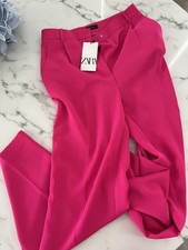 Zara Women's Fuchsia Hot Pink Wide-Leg Pants Size M NWT
