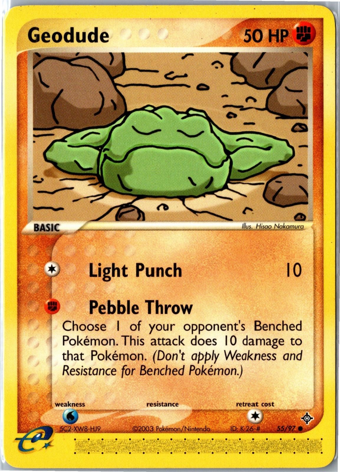 Pokemon Card - Geodude 55/97 Dragon Common Moderately Played