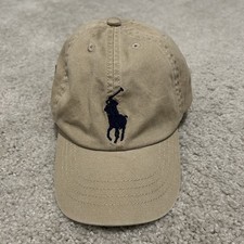 Polo Ralph Lauren Boys Youth Beige Baseball Cap 100 Cotton Adjustable Logo