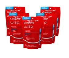 Colgate Max Fresh Wisp Disposable Mini Toothbrush, Peppermint - 24 Count, 5-Pack