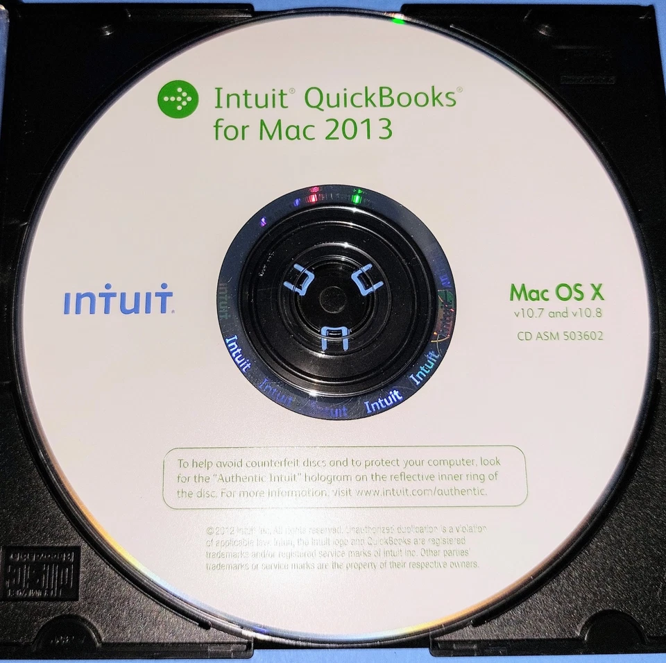 Intuit Quickbooks Mac 2013 Acounting Software CD Disk Only + Product KEY Code - Image 2 of 4