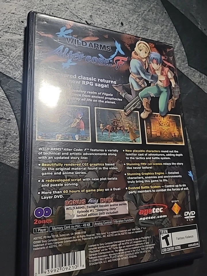 Wild Arms: Alter Code F (Sony PlayStation 2, 2005) Mint Disc - Image 2 of 4