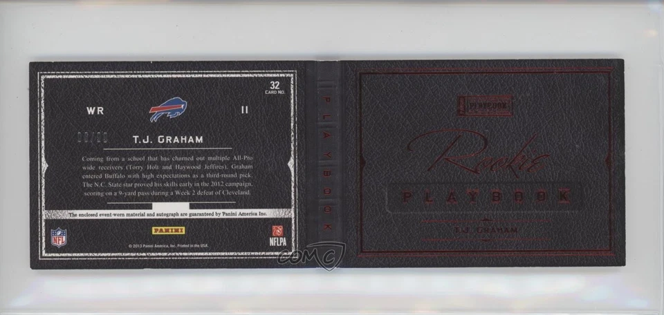 2012 Panini Playbook Rookie Materials Red Foil Signatures /99 TJ Graham Auto RC - Image 2 of 2