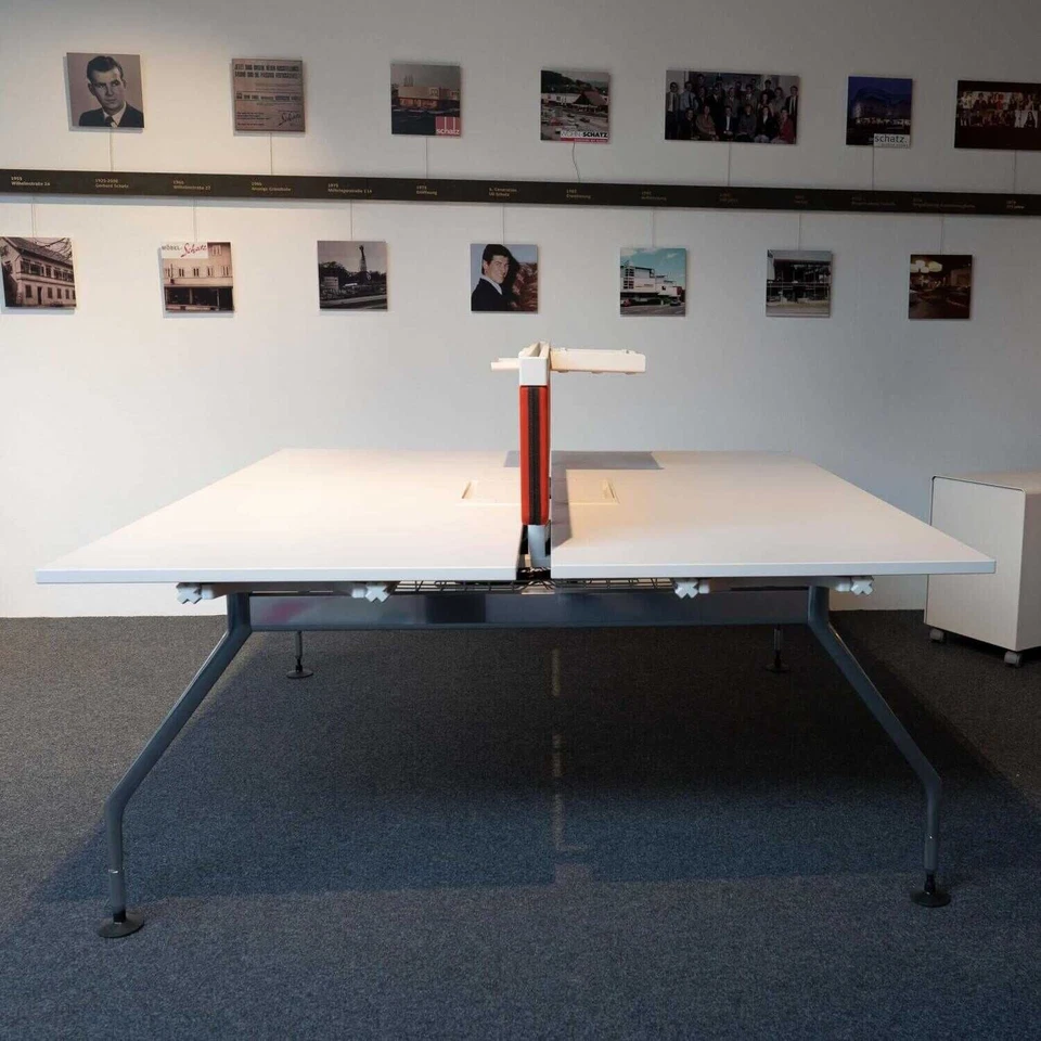 Vitra Schreibtisch Doppelarbeitsplatz Melamin Soft Light Stoff Plano Orange - Bild 2 von 4