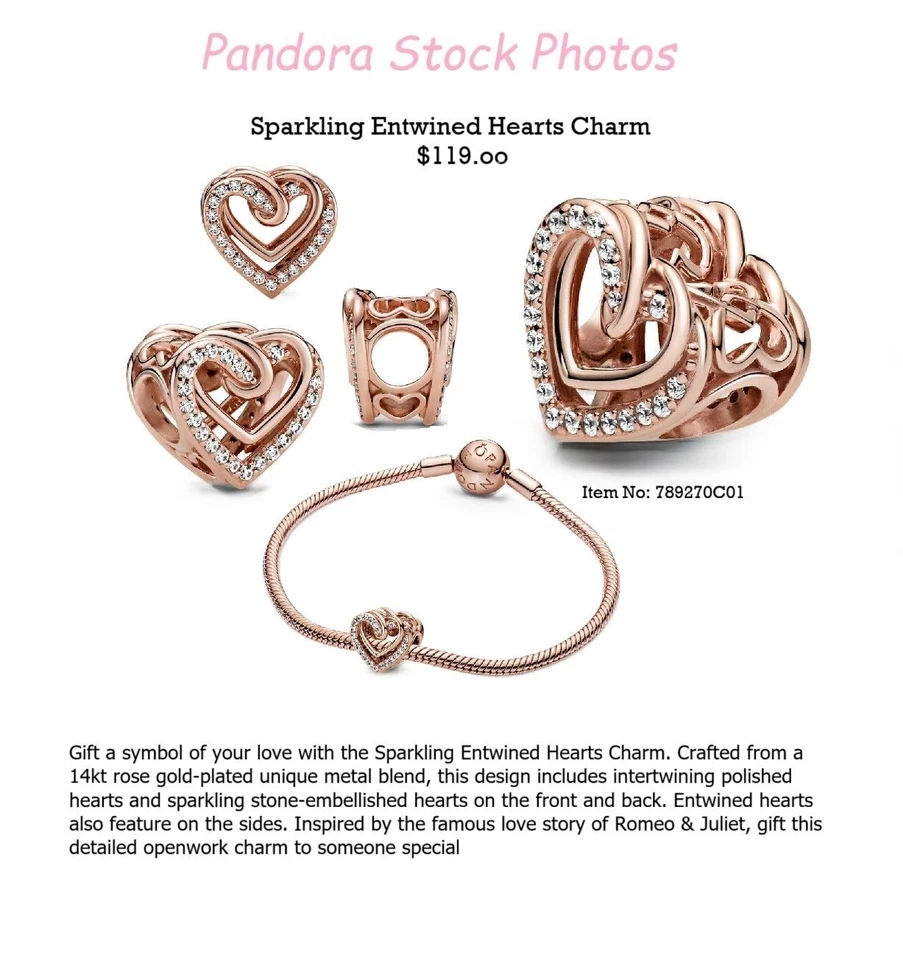 2 x New Pandora Charms (789270C01 & 789420C00) With Box, Cloth & Express Post - image 2 of 4