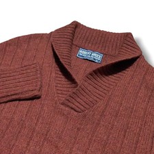 Robert Bruce Sweater Womens Large Wool Blend Knit USA Made Vintage Dark Orange