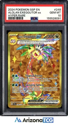 Pokemon 2024 Alolan Exeggutor ex 248 Tera Hyper Rare Surging Sparks PSA 10