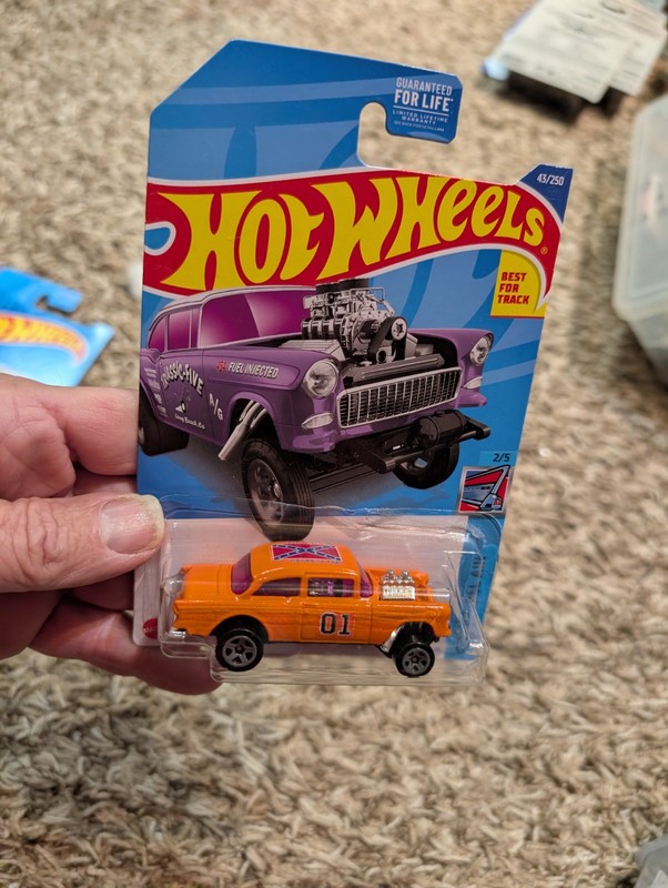 55 Chevy Bel Air Gasser dukes of Hazzard general Lee custom Hot Wheels .,! 