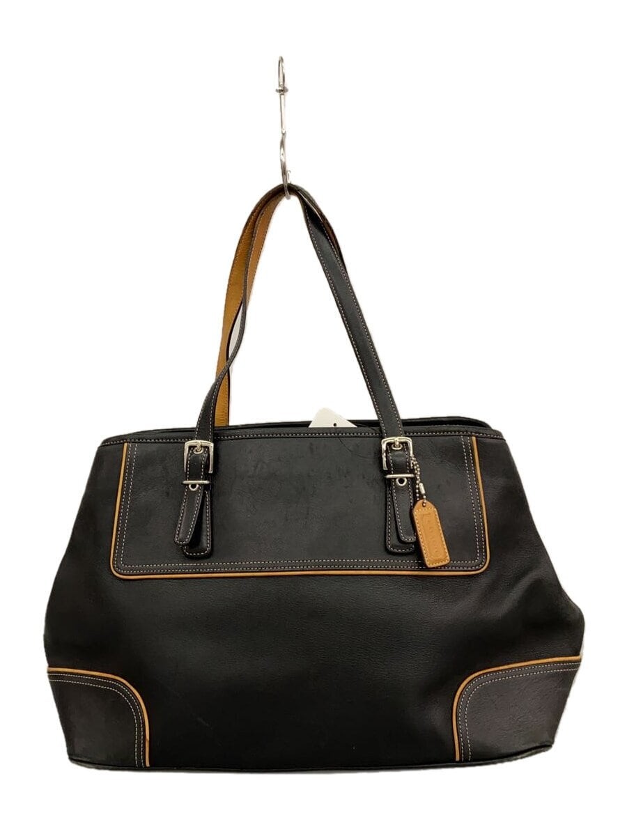 COACH Camel Leather Tote Bag in Black