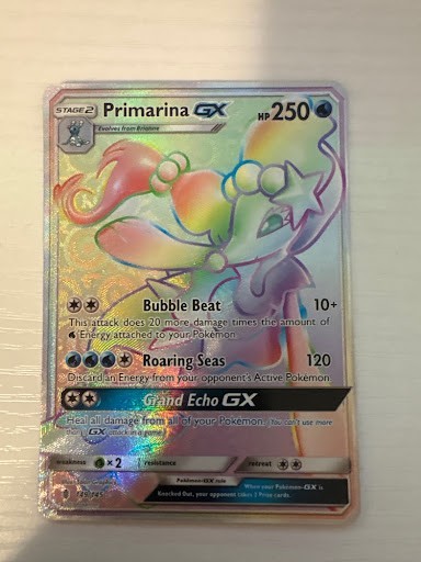 Pokémon Primarina GX 149/145 - Rainbow Secret Rare - Sun & Moon Guardians Rising
