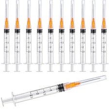100 Pack 2ml 2.5ml Plastic Luer Lock Syringa with 25Ga and Cap, Individually S
