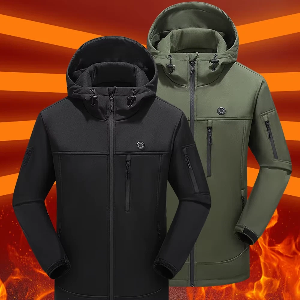 USB Heated Jacket Warming Coat Winter Electric Thermal Fishing Hiking Warm