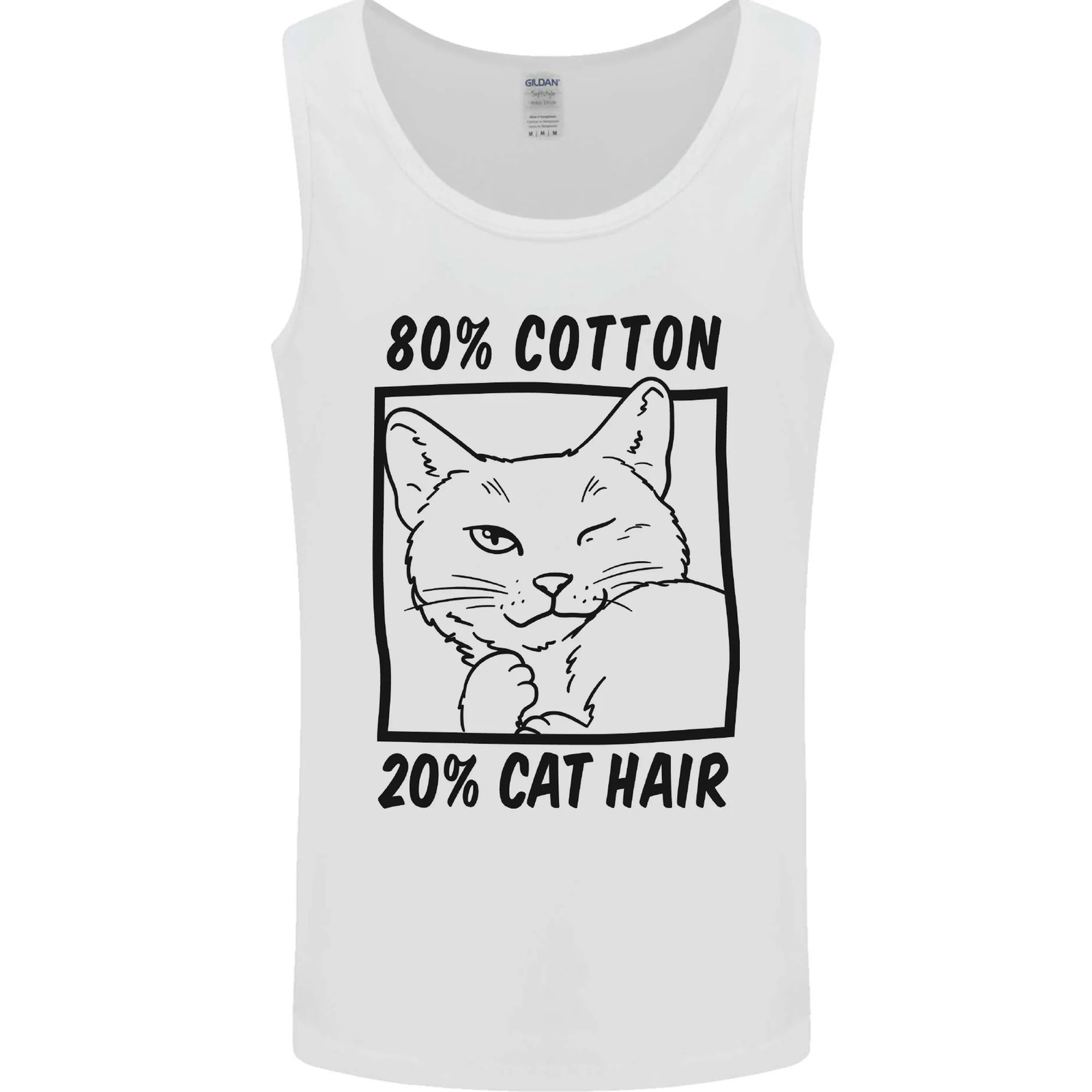 Pieza Algodón Parte Pelo de Gato Divertido Hombre Tapa Del Tanque Chaleco